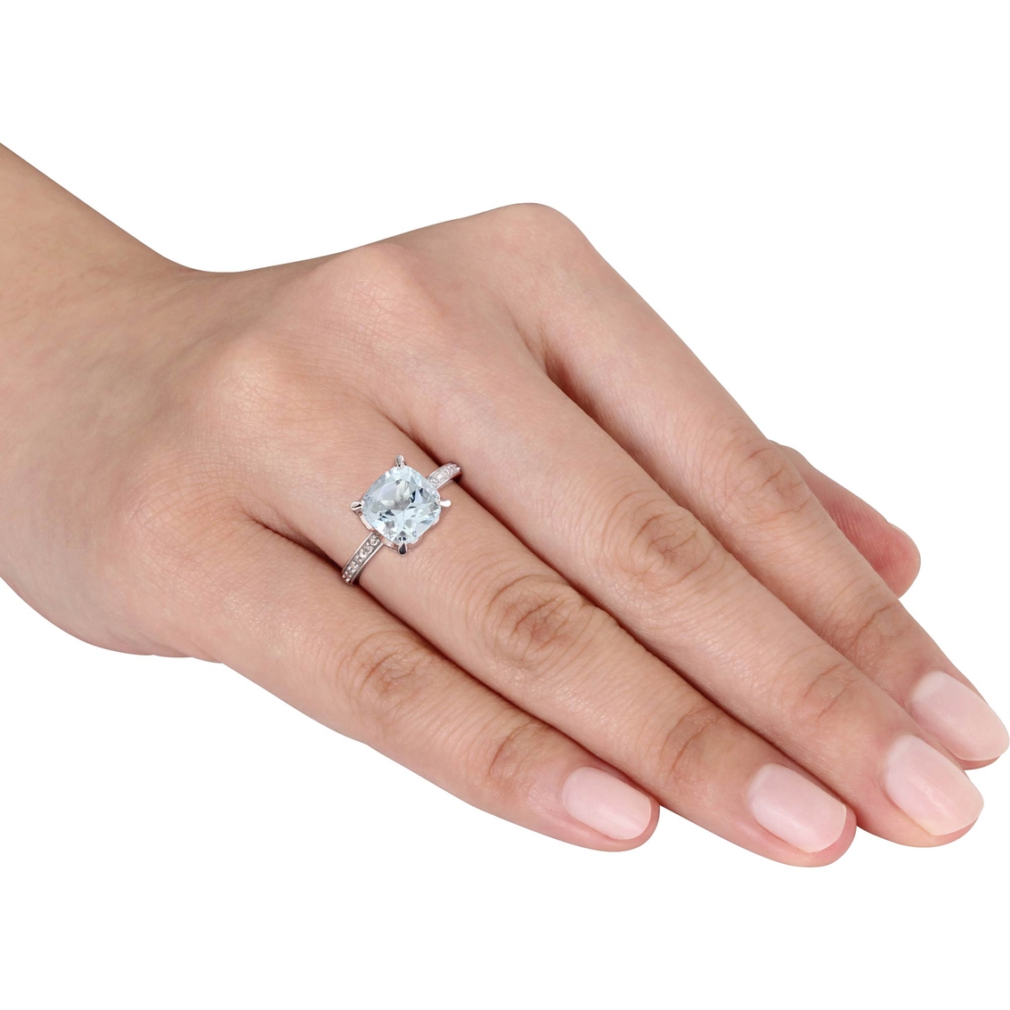 Sofia B. Aquamarine and Diamond Accent Ring in 10K White Gold - Image 3 of 3