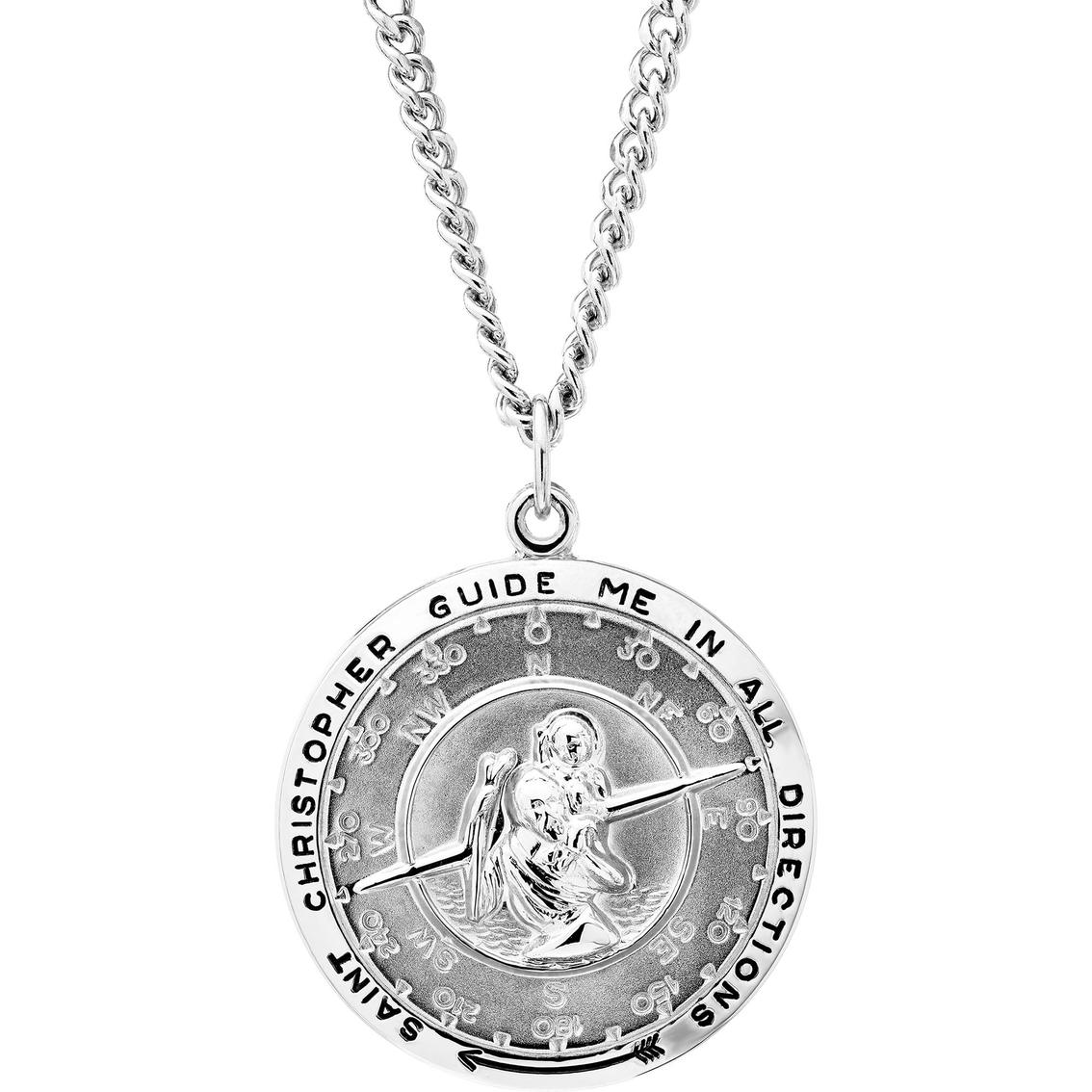 Sterling Silver Saint Christopher Medal 0.71 in x 0.43 in 