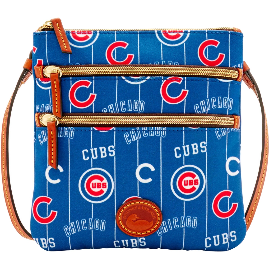 Chicago Cubs Dooney & Bourke Women's Triple Zip Team Color Crossbody Purse