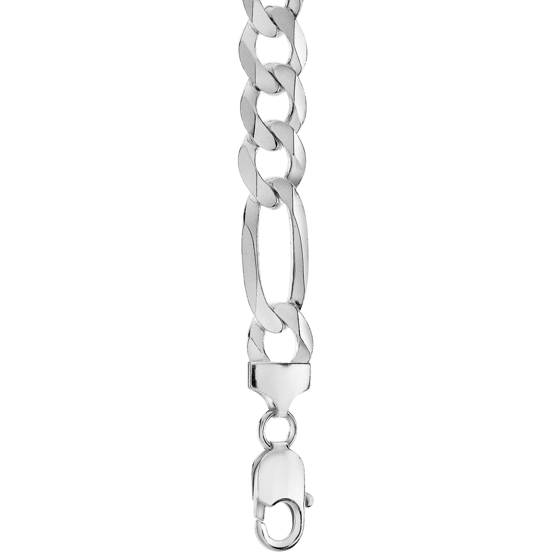 Sterling Silver Men's 10mm Solid 3+1 Figaro Bracelet - Image 2 of 2