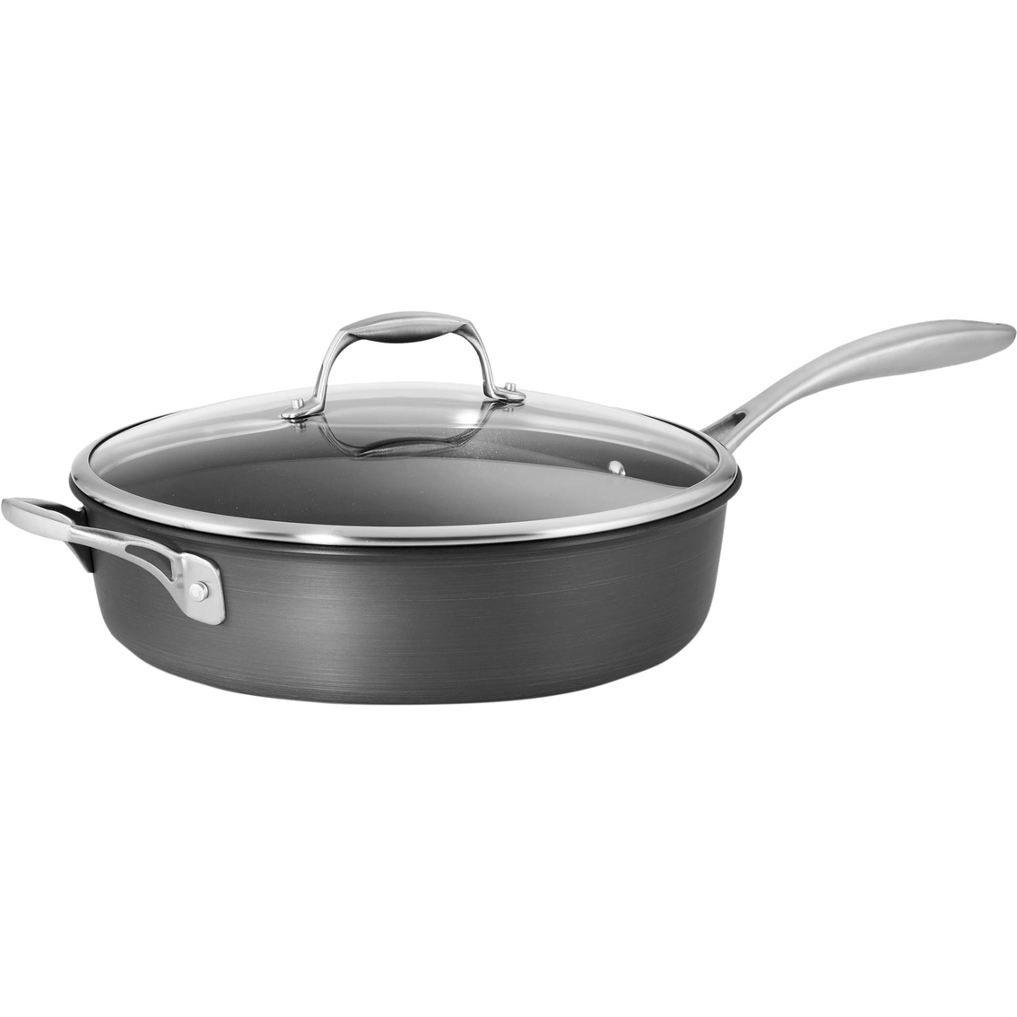 Tramontina Gourmet Hard Anodized 5.5 Qt. Covered Deep Saute Pan, Fry Pans  & Skillets, Household