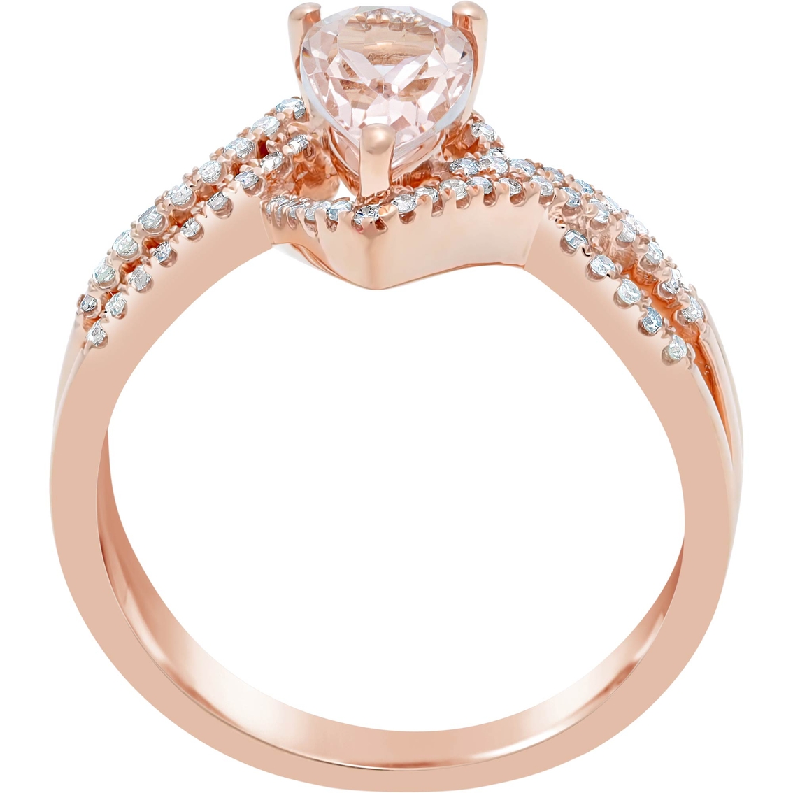 10K Rose Gold 1/4 CTW Diamond and Morganite Ring - Image 3 of 3
