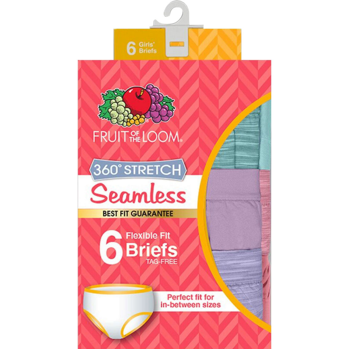Fruit of the Loom Girls Seamless Briefs 6 pk. - Image 2 of 2