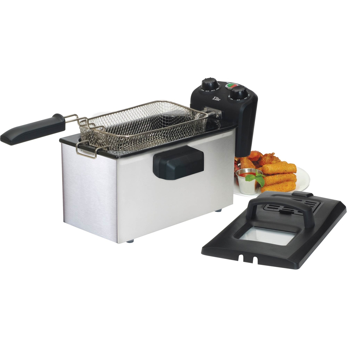 Elite Gourmet 3.5 Qt. Immersion Deep Fryer with Timer and Thermostat - Image 2 of 2