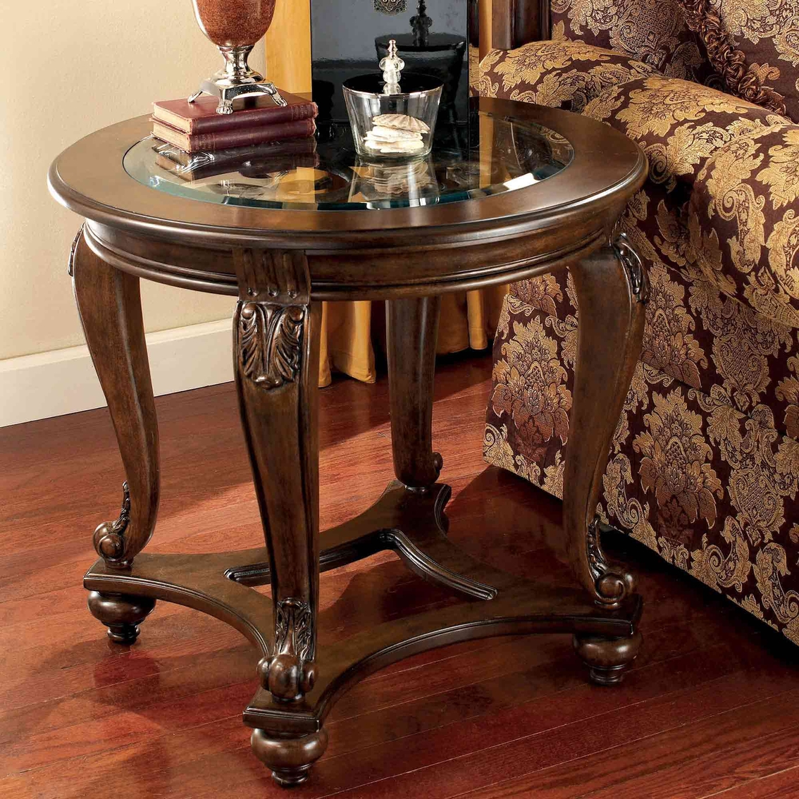Signature Design By Ashley Traditional Norcastle Round End Table Living Room Tables Furniture Appliances Shop The Exchange