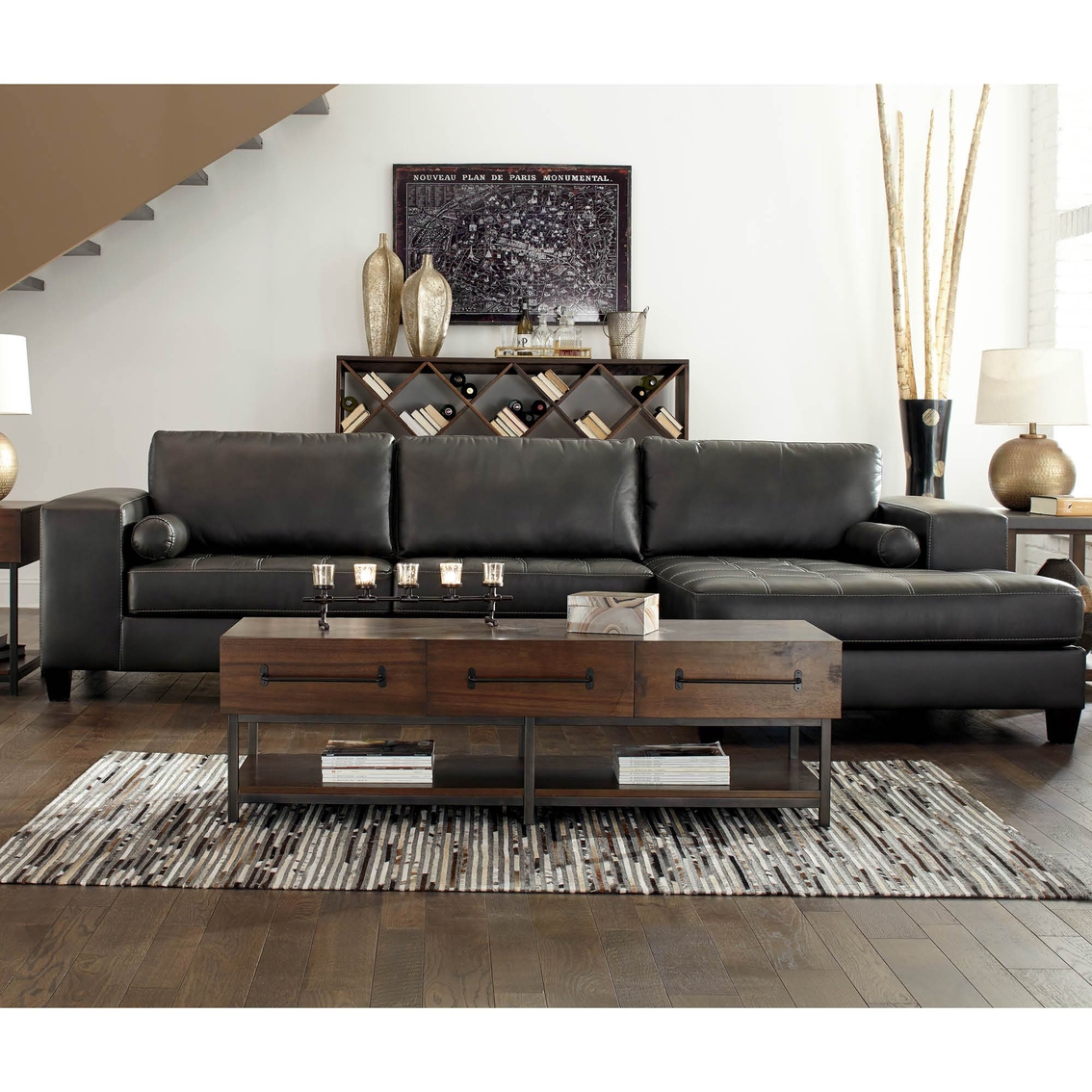 Signature Design by Ashley Nokomis LAF Sofa Sectional with RAF Corner Chaise 2 Pc. - Image 2 of 4