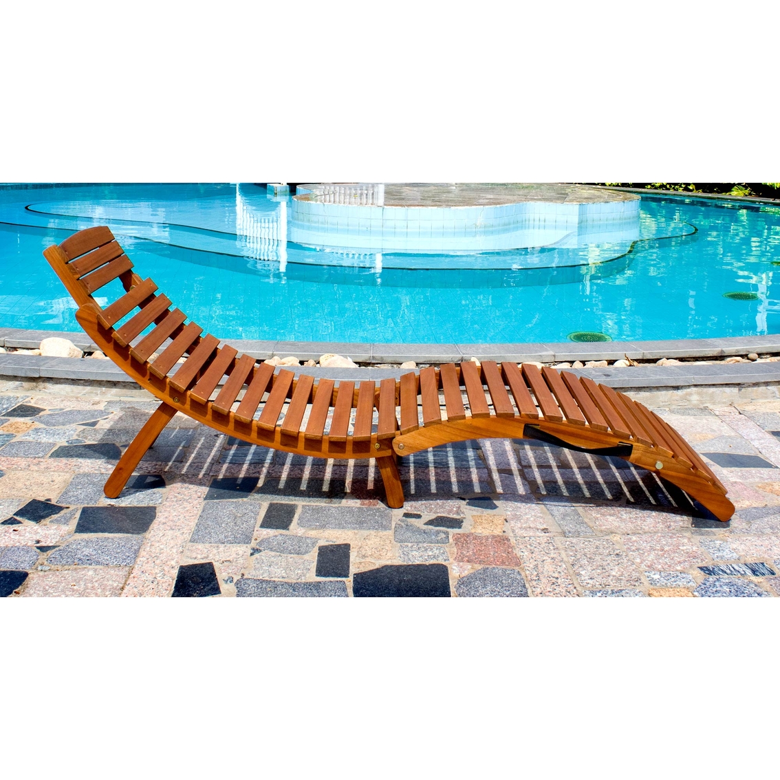 Northbeam Curved Folding Chaise Lounger - Image 3 of 4