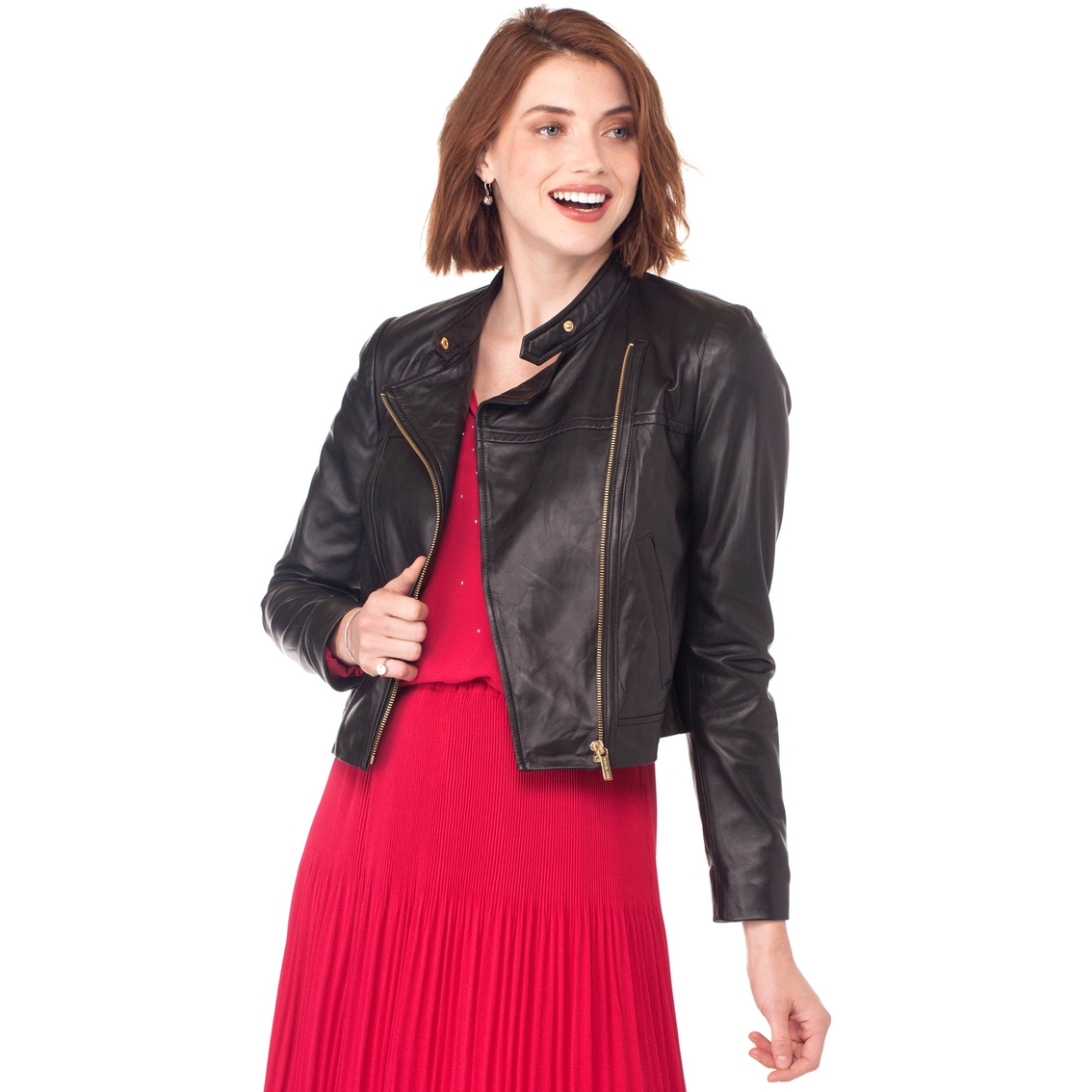 Michael Kors Leather Moto Jacket | Jackets | Clothing & Accessories ...