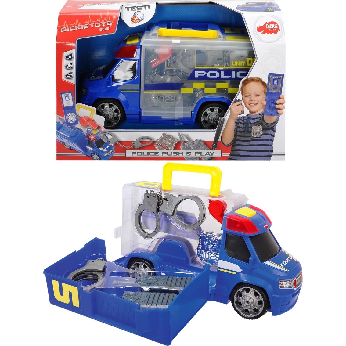 Dickie Toys SOS Police Push and Play Patrol Car - Image 4 of 4