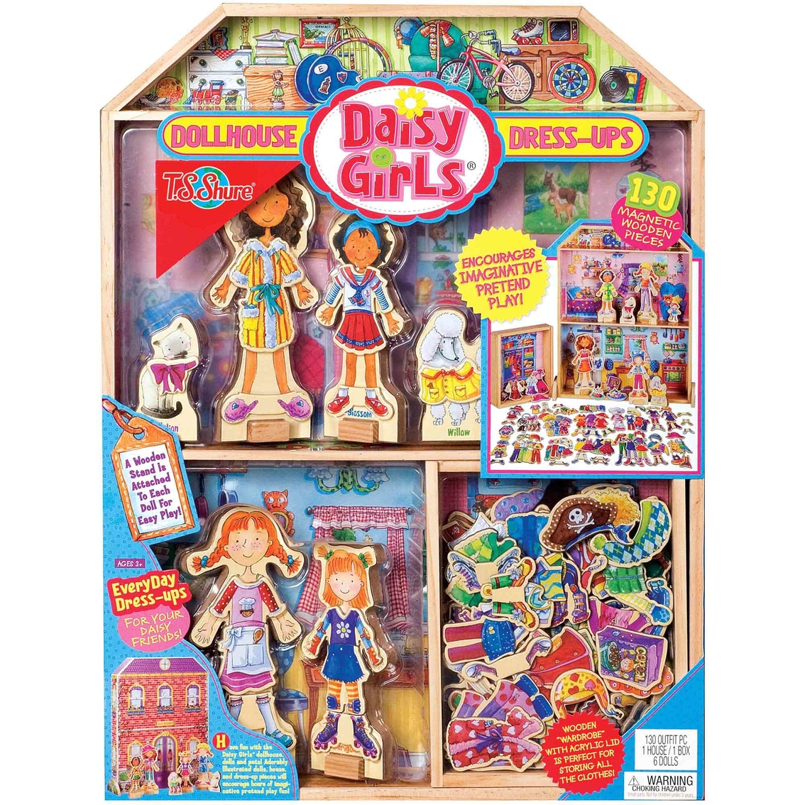 magnetic girl dress up wooden box