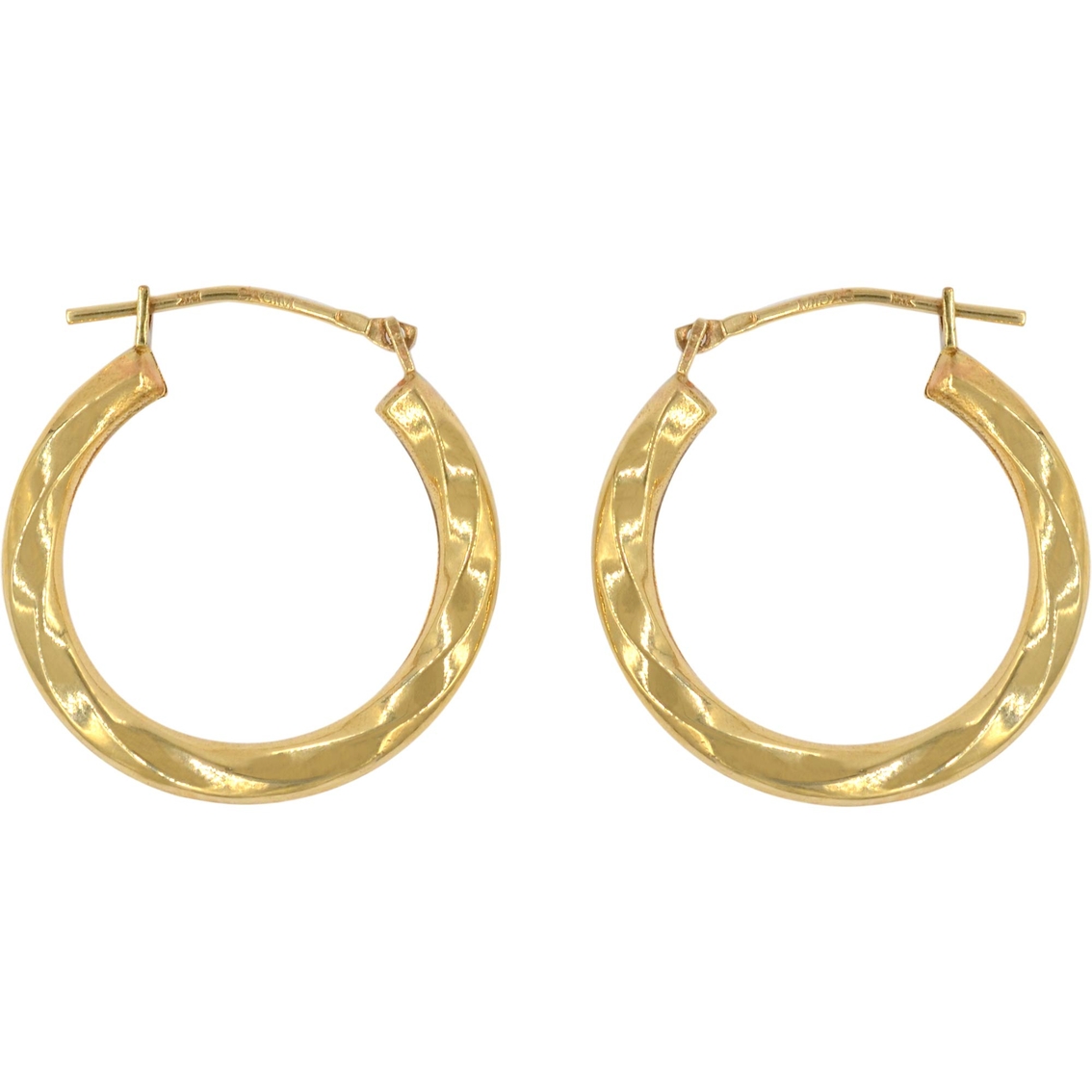 14k Yellow Gold Twisted Hoops | Gold Earrings | Jewelry & Watches ...