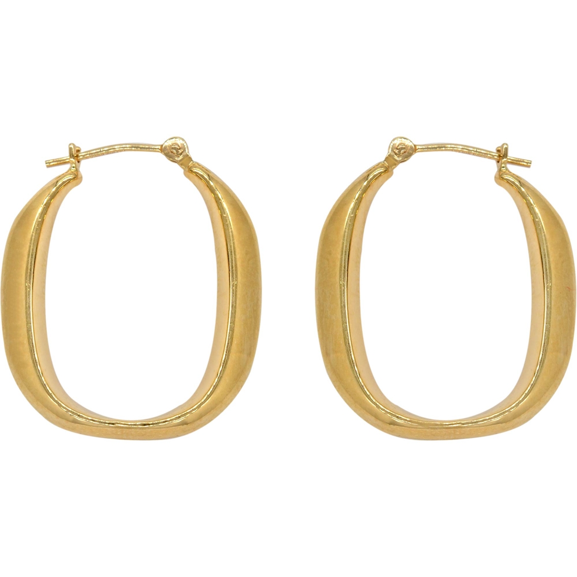 14k Yellow Gold Elongated Hoops | Gold Earrings | Jewelry & Watches ...
