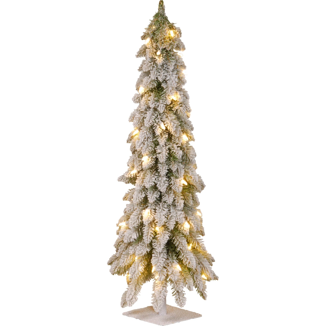 National Tree Company Snowy Downswept Forestree with Clear Lights