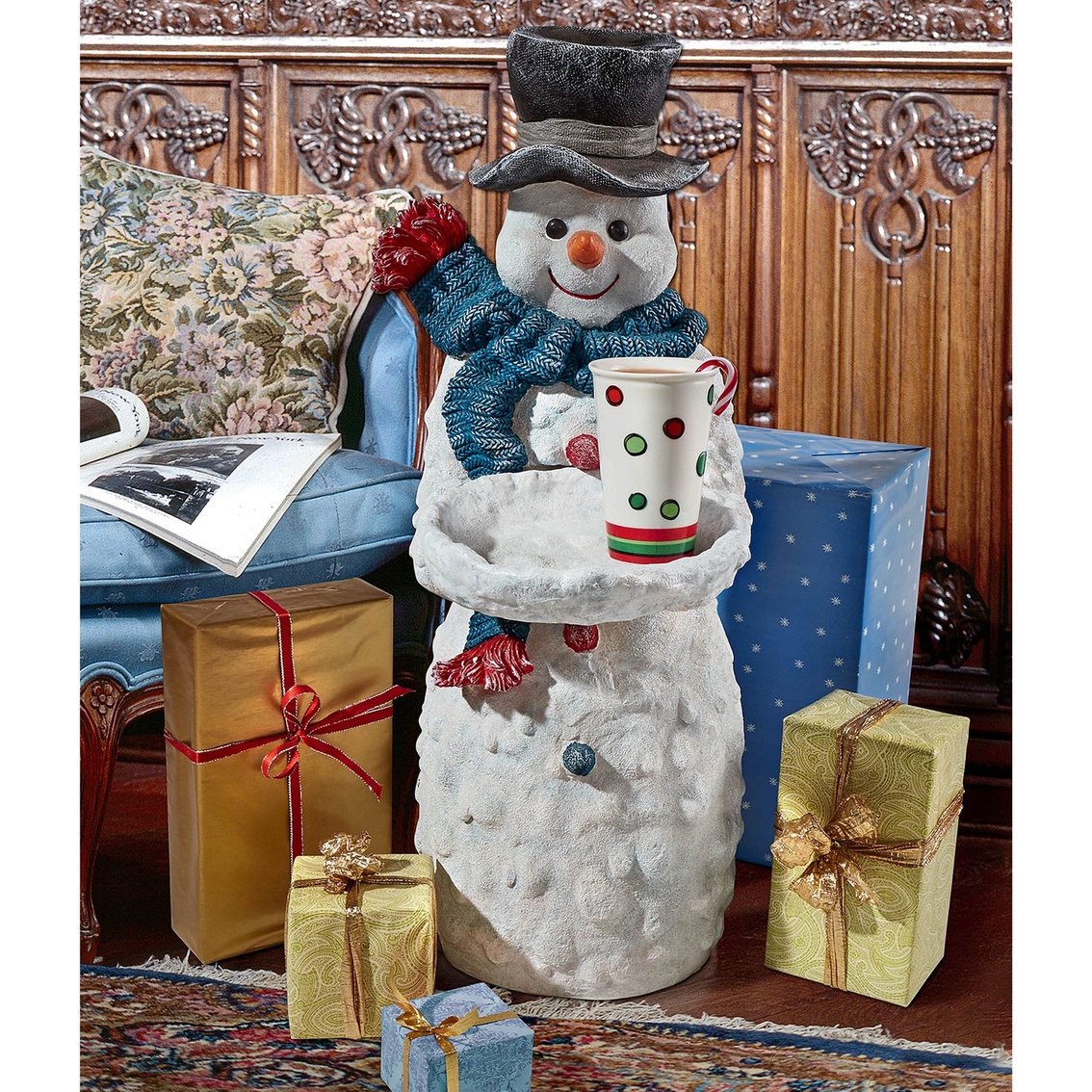 Design Toscano Flurry the Snowman Butler Table - Image 4 of 4