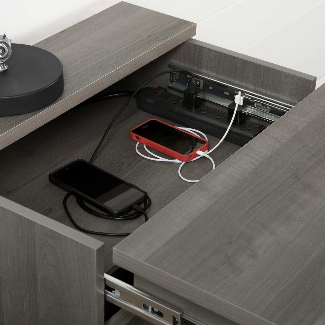 South Shore Versa Nightstand Charging Station - Image 3 of 10