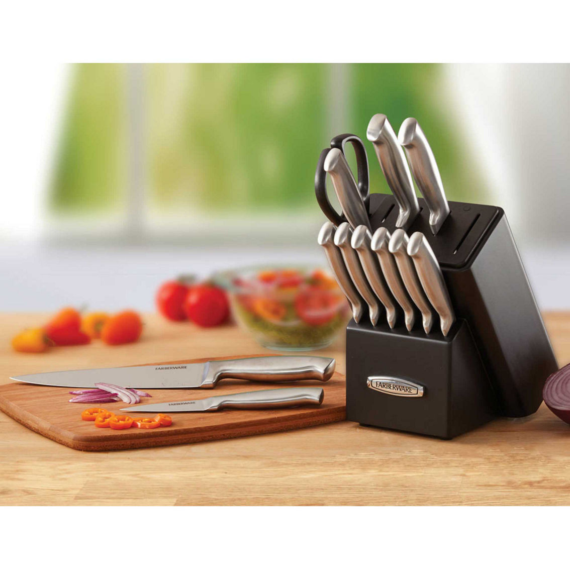 Farberware EdgeKeeper Professional Forged Cutlery Knife Block Set