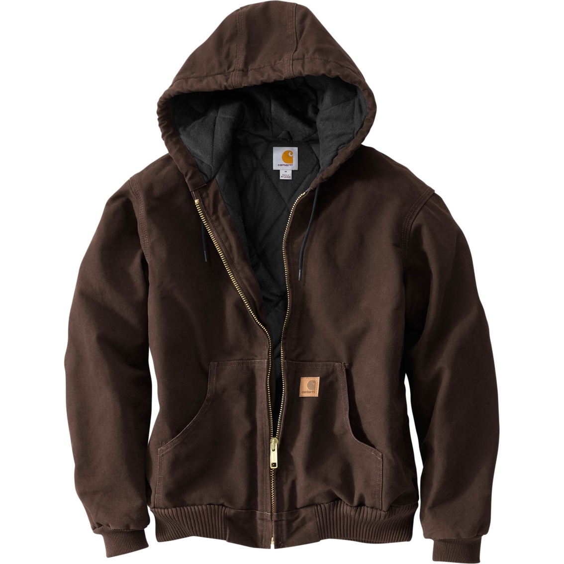 Carhartt Quilted Flannel Sandstone Active Hooded Jacket | Jackets ...