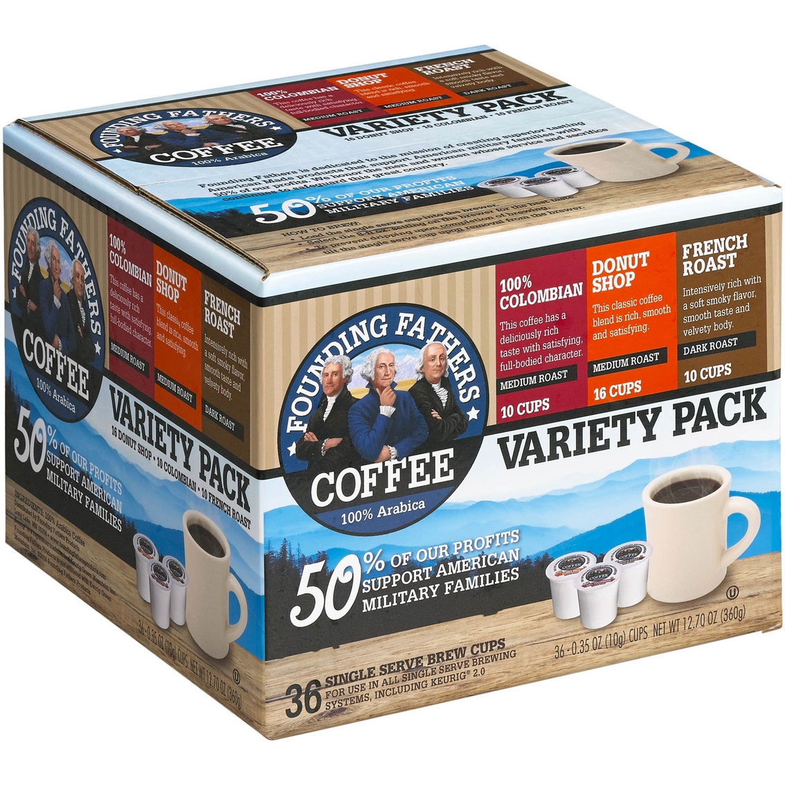 Founding Fathers Single Serve Coffee K-Cups Variety Pack 36 Ct.