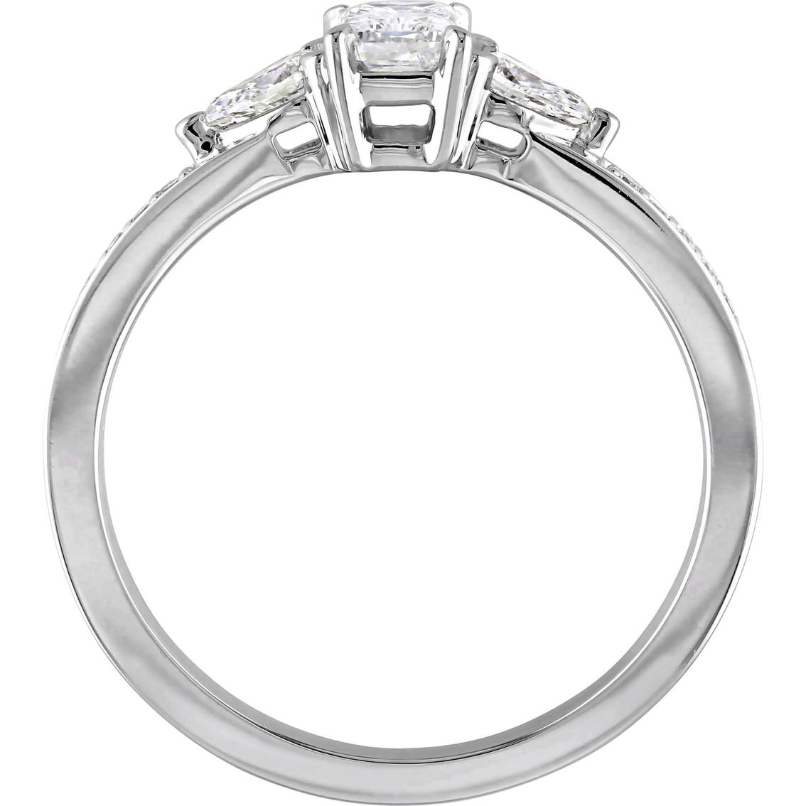 Diamore 14K White Gold 5/8 CTW Diamond Three Stone Vintage Engagement Ring - Image 2 of 4
