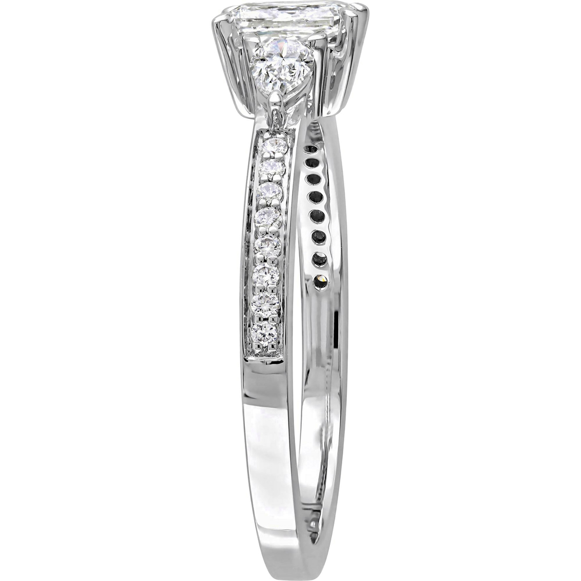 Diamore 14K White Gold 5/8 CTW Diamond Three Stone Vintage Engagement Ring - Image 3 of 4