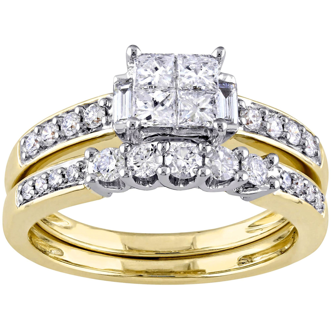 Diamore 14k Yellow Gold 1 Ctw Multi-shape Diamond Bridal Set | Bridal ...