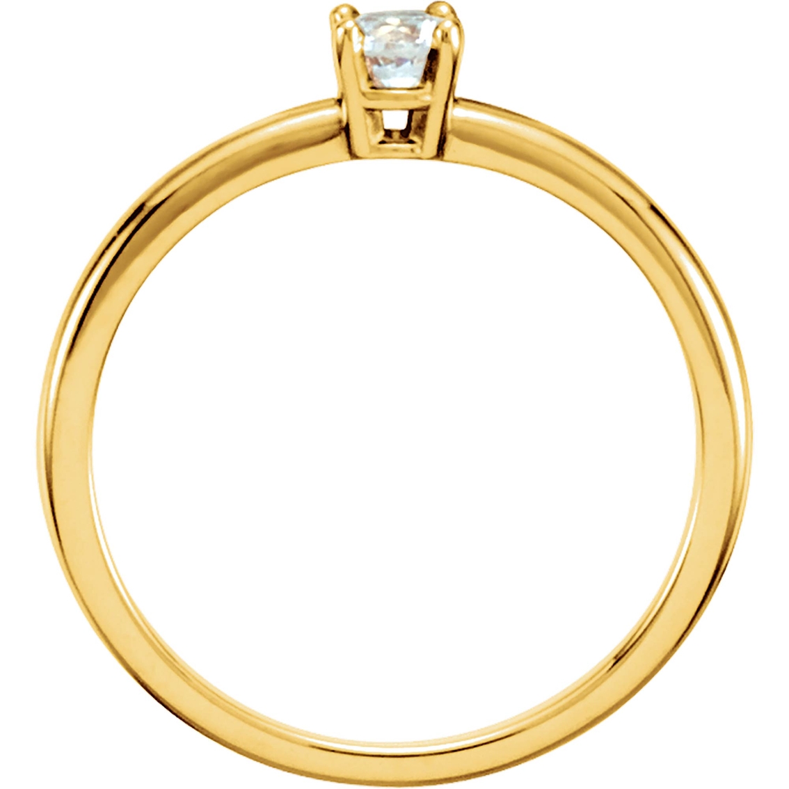 Karat Kids 14K Yellow Gold Imitation Diamond Birthstone Ring, Size 3 - Image 2 of 2