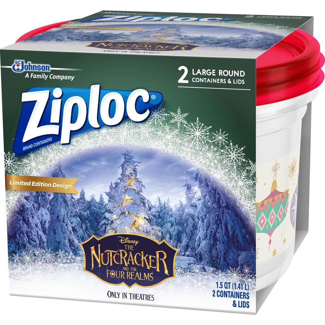 Ziploc Limited Edition Holiday Large Red Containers 2 Ct., Food Storage, Household