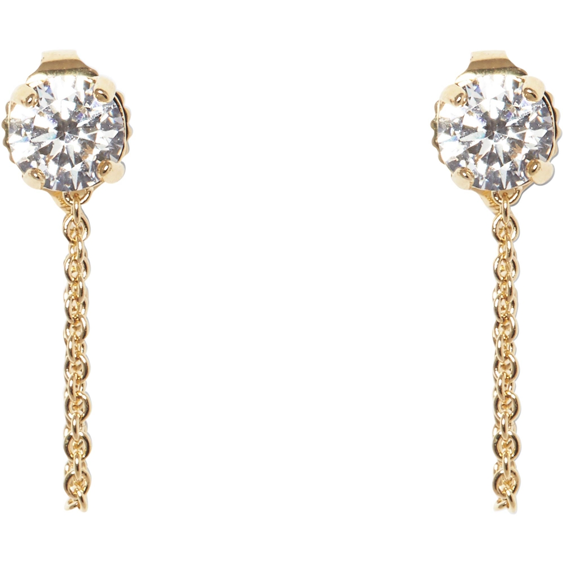 Vince Camuto Goldtone Stud Drop Earrings With Swag Chain | Fashion ...