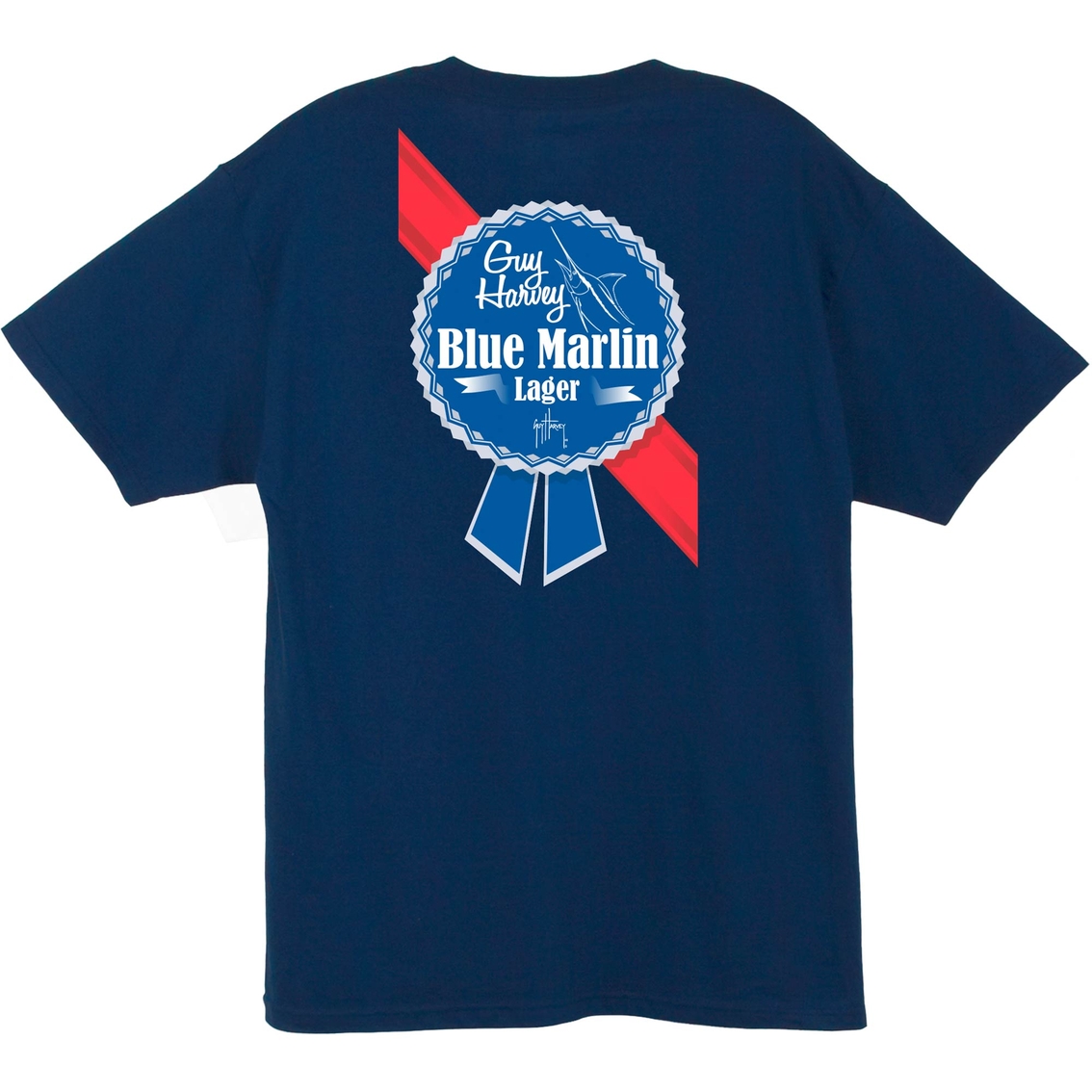 Guy Harvey Blue Marlin Lager Pocket Tee, Shirts, Clothing & Accessories