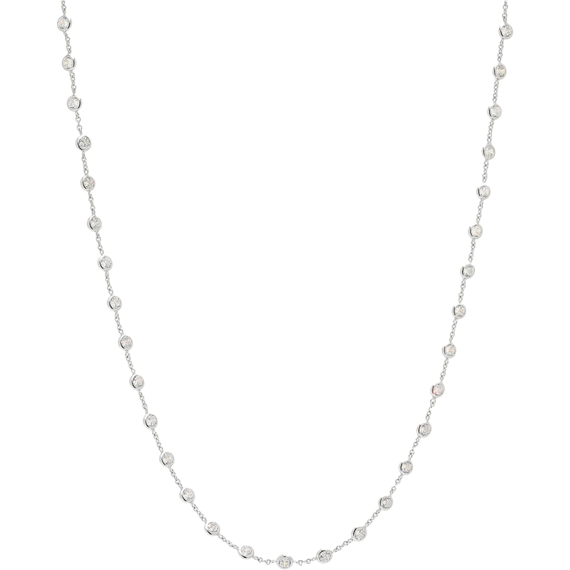 Sterling Silver 18-20 In. Cubic Zirconia Station Necklace | Cubic ...