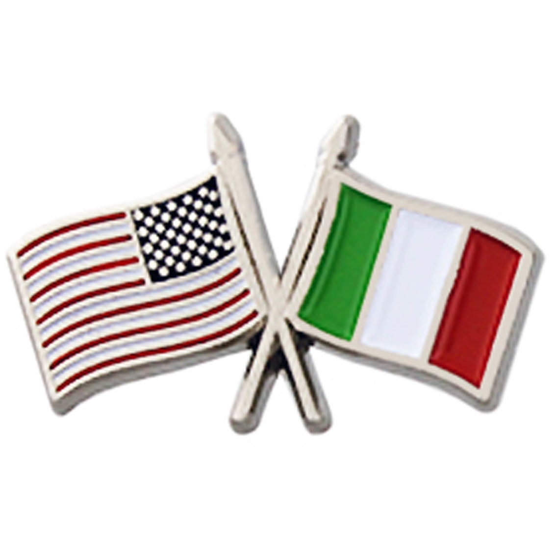 // Italian Crossed Flag Lapel Pin U.S.A