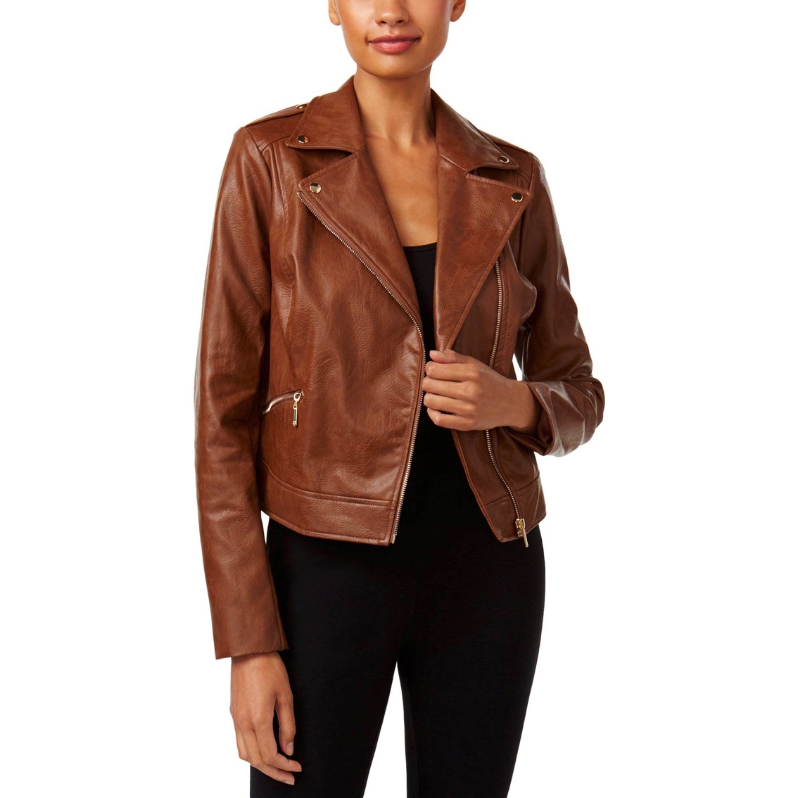 Thalia Sodi Faux Leather Moto Jacket | Jackets | Clothing & Accessories ...