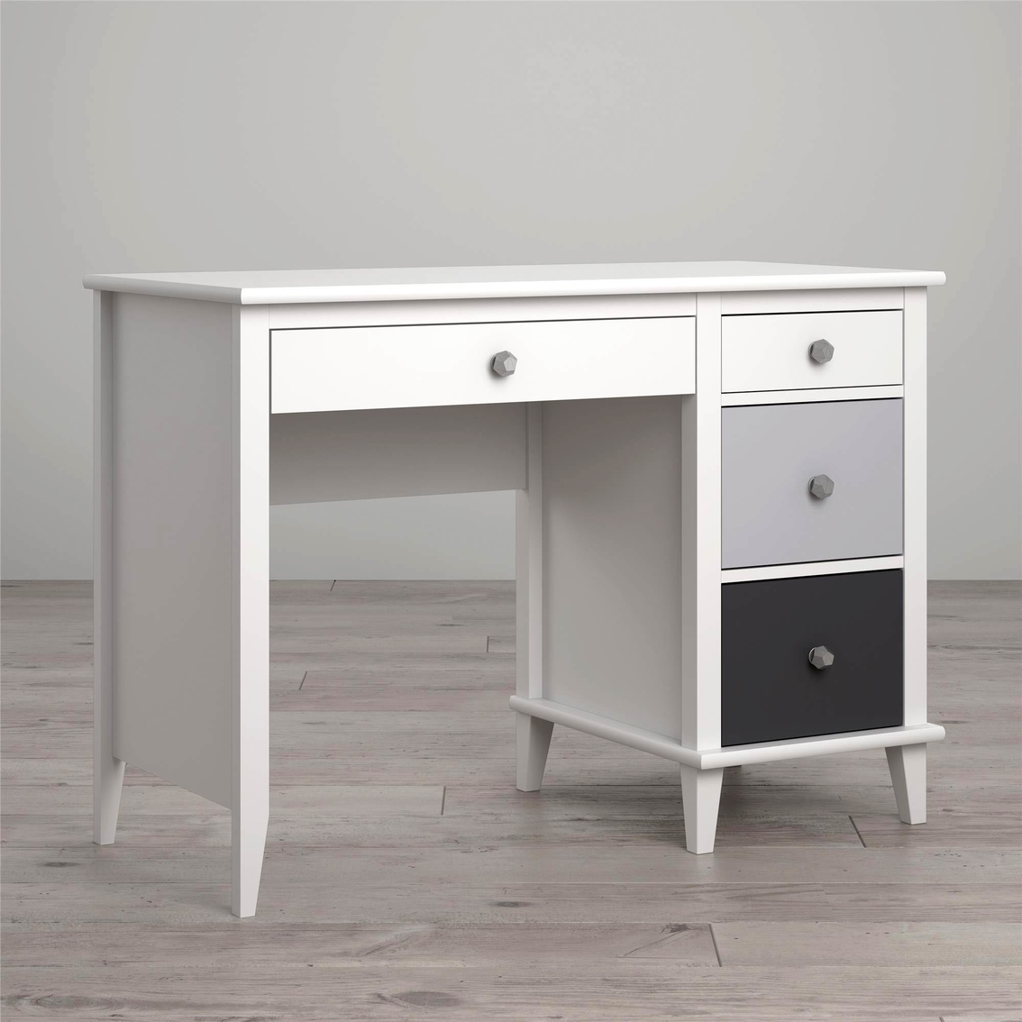 Little Seeds Monarch Hill Poppy Kids' White Desk Grey Drawers - Image 2 of 3