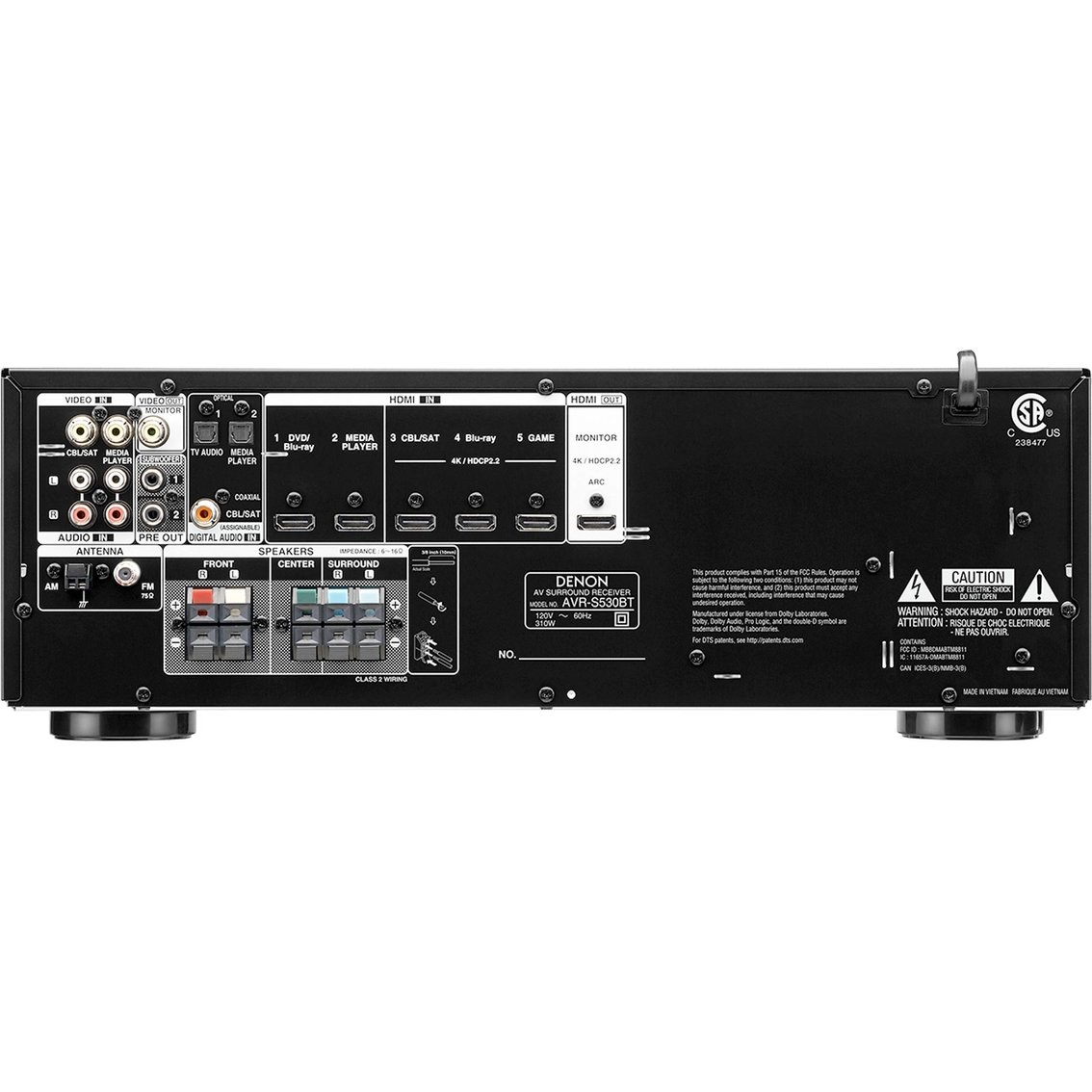 Denon 5.2 Channel Full 4K Ultra HD AV Receiver with Bluetooth - Image 2 of 3