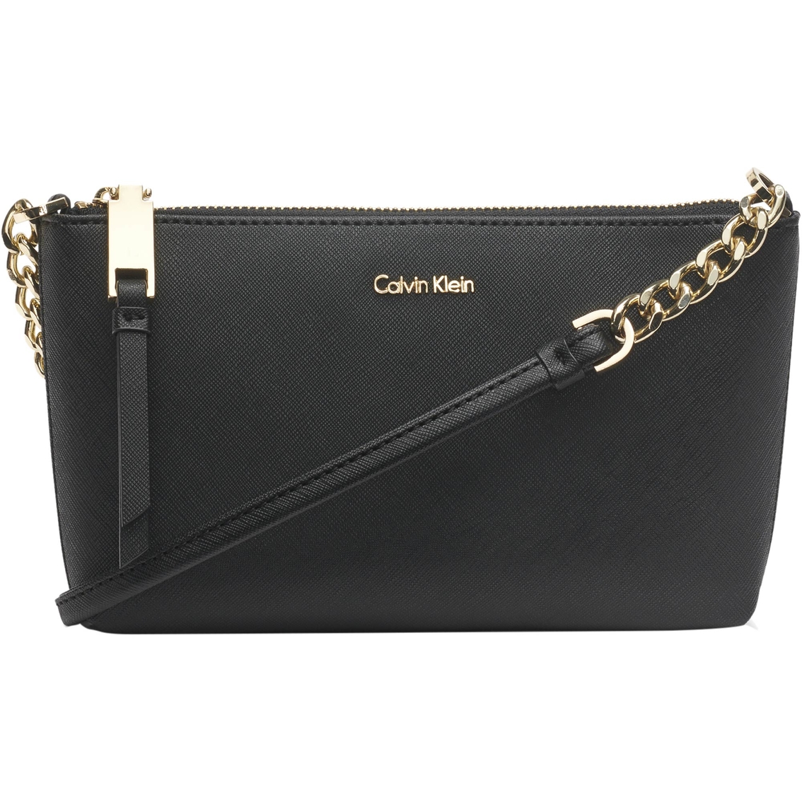 Calvin Klein Saffiano Leather Hayden Chain Crossbody Handbag ...