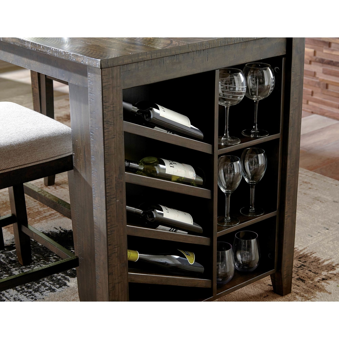 Signature Design by Ashley Rokane Rectangular Counter Table with Storage - Image 3 of 3