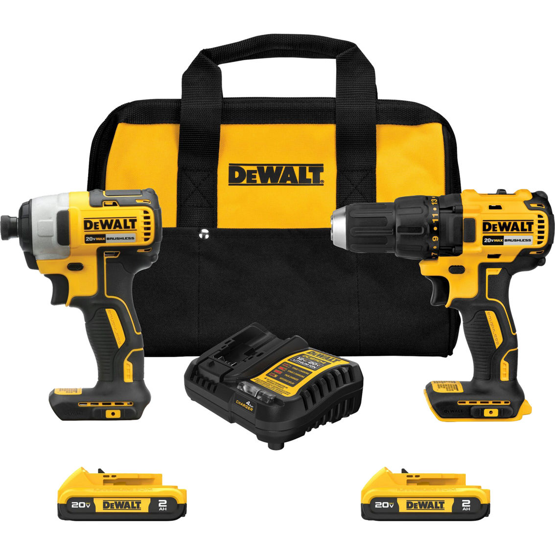 DeWalt 20V MAX 1.5 Ah Lithium Ion Compact Brushless Drill and Impact Driver Kit - Image 1 of 4