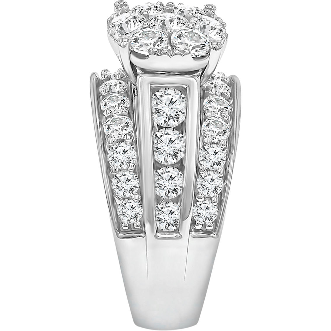 American Rose 10K White Gold 3 CTW Diamond Ring Size 7 - Image 2 of 4