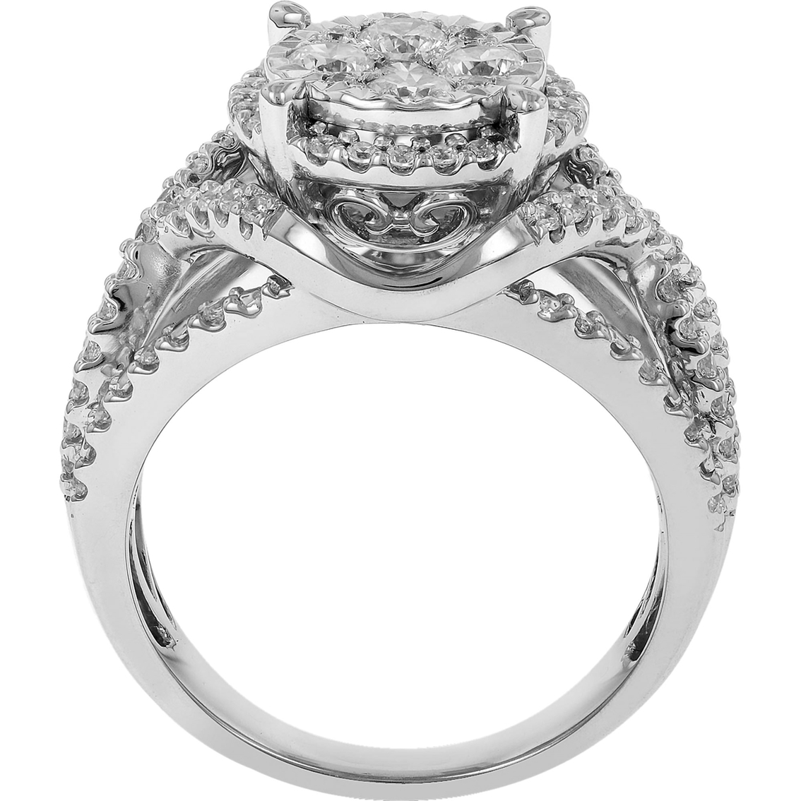 10K White Gold 1 CTW Diamond Ring, Size 7 - Image 2 of 3