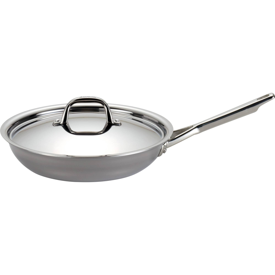 Anolon Tri Ply Clad Stainless Steel 12.75 In. Covered Skillet | Fry Anolon Tri Ply Clad Stainless Steel