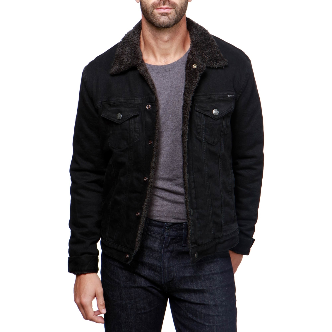 Lucky Brand Lakewood Denim Sherpa Jacket, Jackets, Clothing & Accessories
