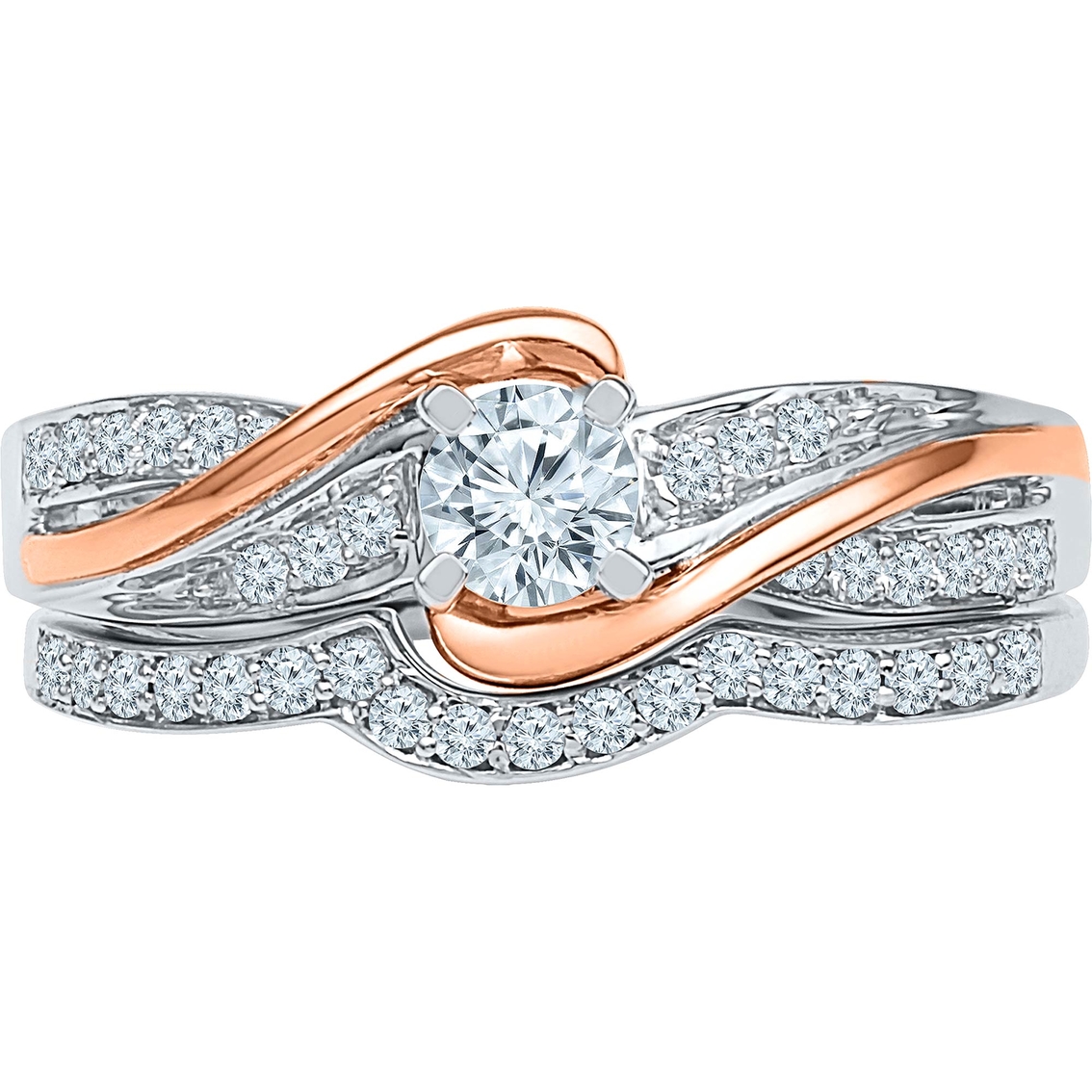 10K White And Rose Gold 1/2 CTW Bridal Ring - Image 2 of 2
