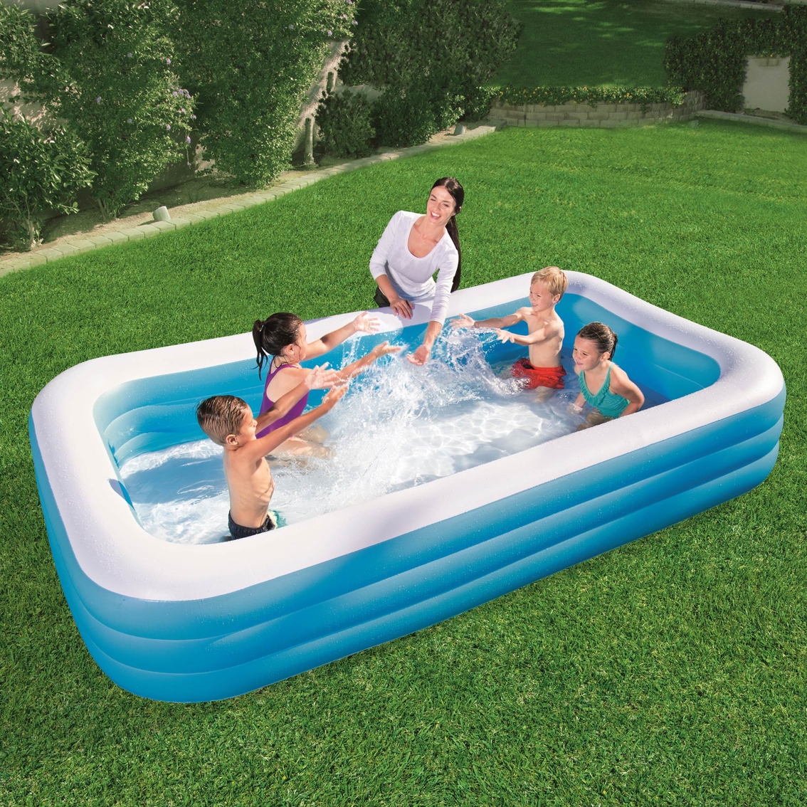 Bestway H2OGO! 10 ft. x 6 ft. x 22 in.  Deluxe Blue Rectangular Family Pool - Image 2 of 2