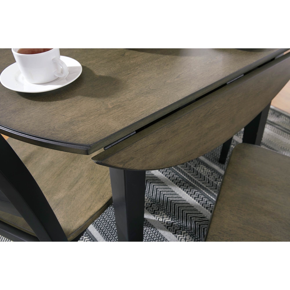 Signature Design by Ashley Froshburg Round Drop Leaf Dining Table - Image 2 of 3