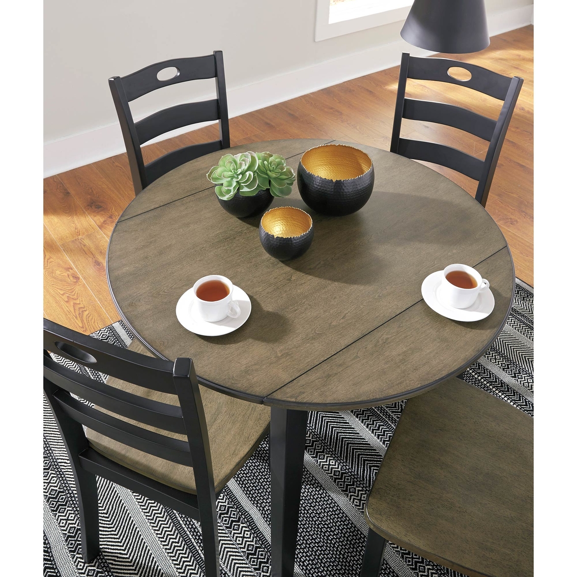 Signature Design by Ashley Froshburg Round Drop Leaf Dining Table - Image 3 of 3