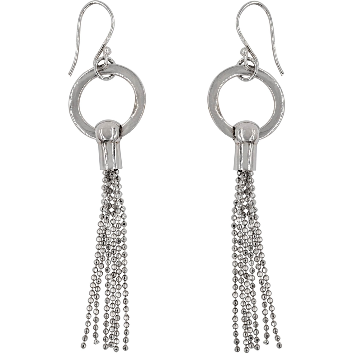 Sterling Silver Strands Of Little Balls Drop Earrings | Silver Earrings ...