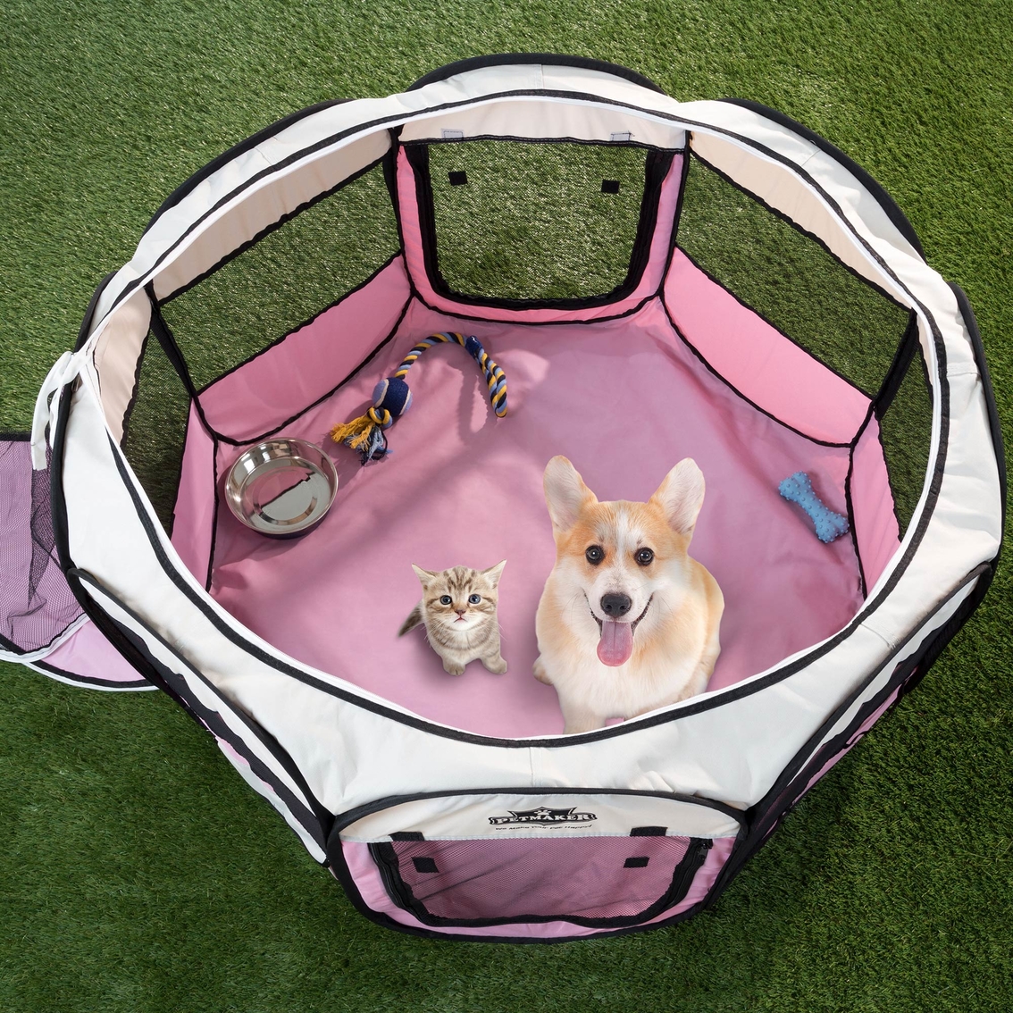PETMAKER Portable Pop Up Pet Play Pen With Carrying Bag - Image 2 of 7