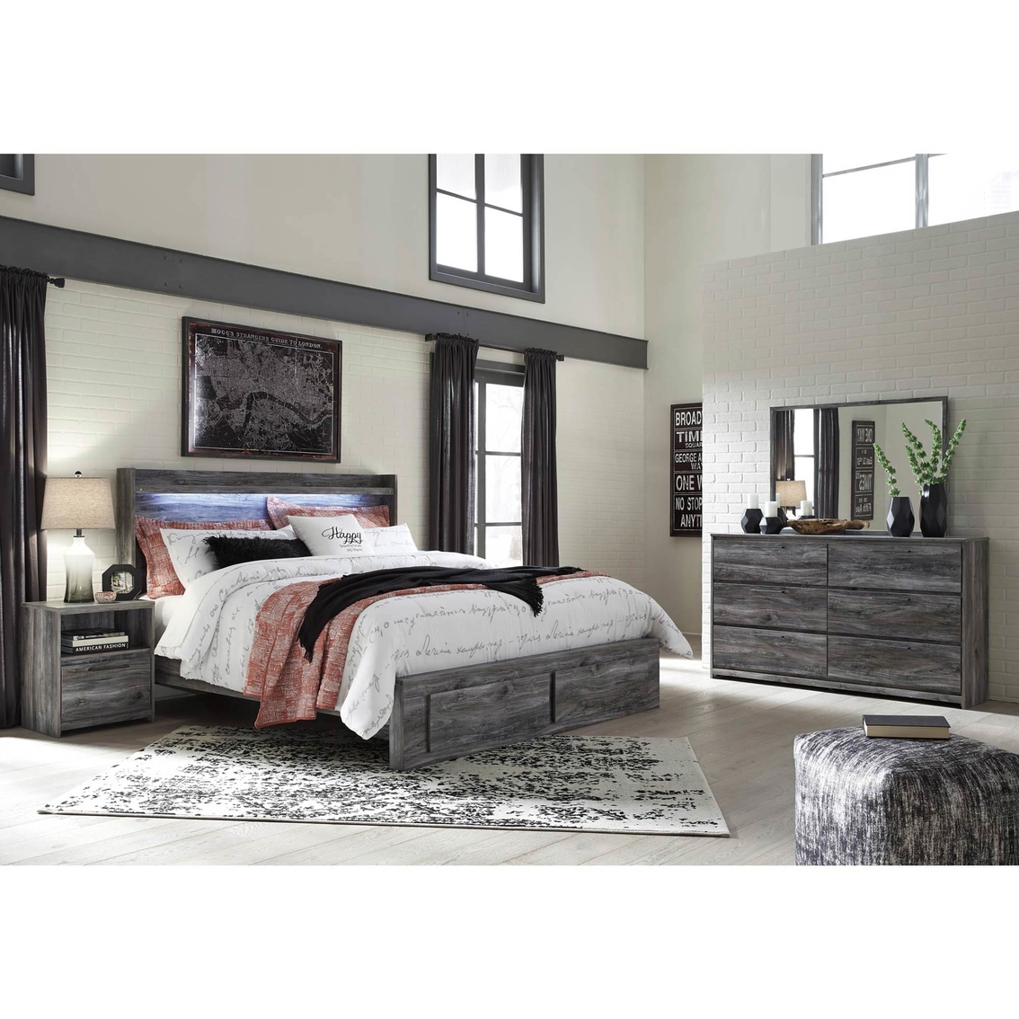 Signature Design by Ashley Baystorm 2 Drawer Storage Bed 4 pc. Set - Image 2 of 2