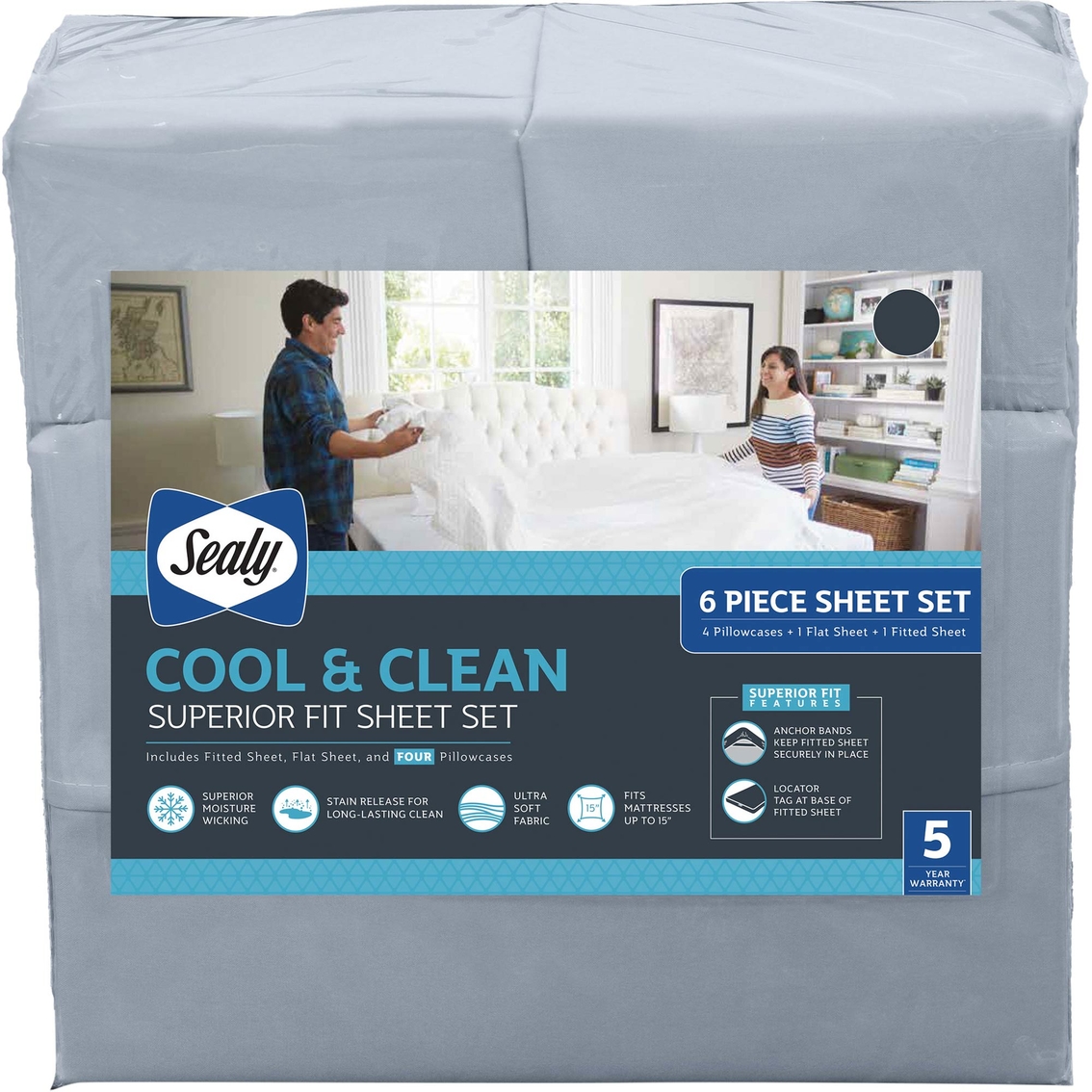 Sealy Cool & Clean 6 Pc. Sheet Set, Sheets & Pillowcases, Household