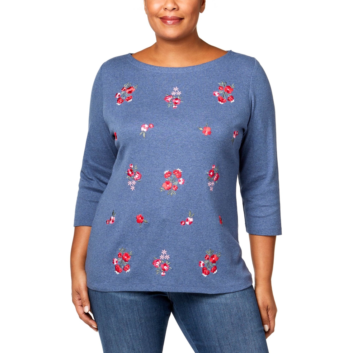 Karen Scott Plus Size Cotton Embroidered Top | Tops | Clothing ...